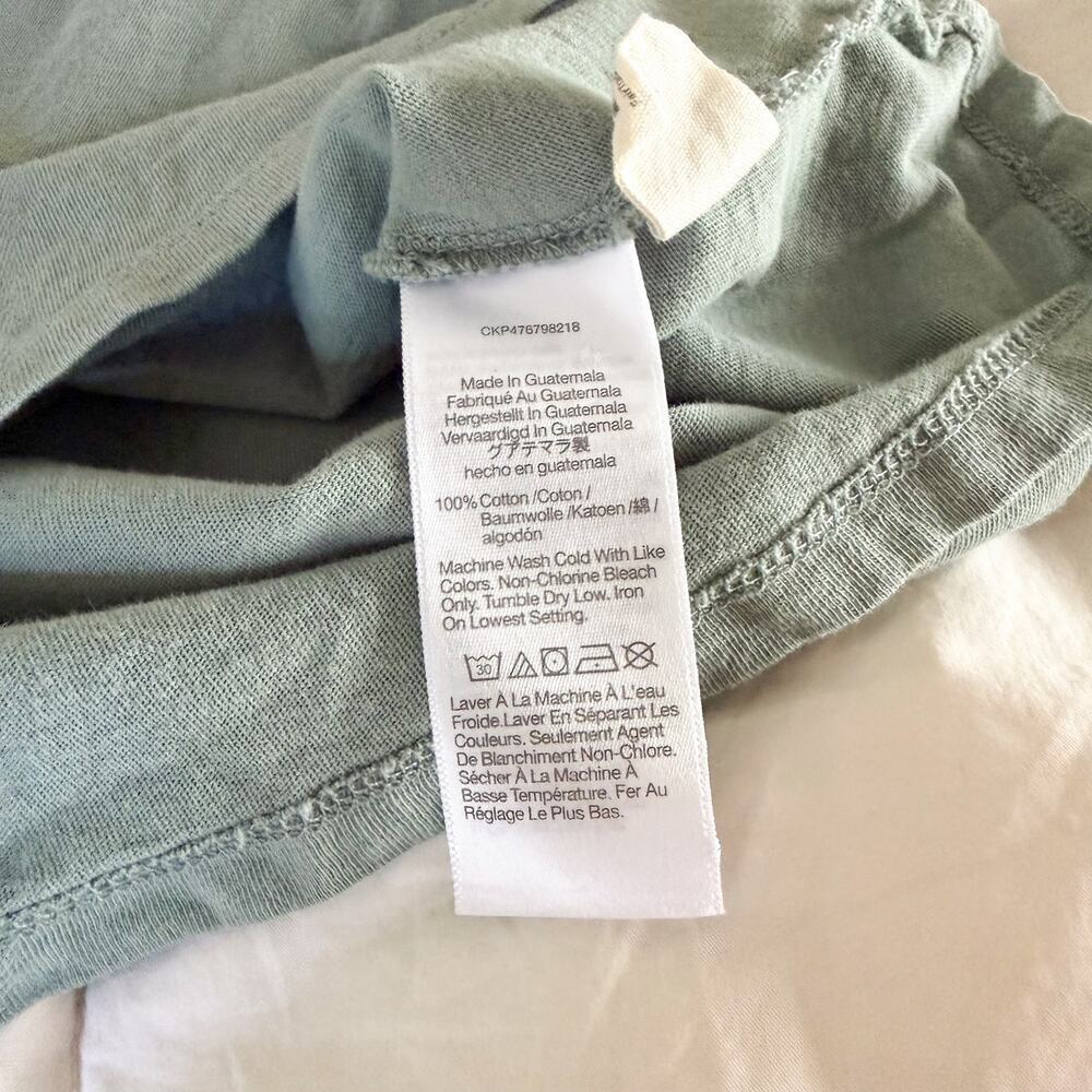 Madewell Softfade Cotton V Neck Tee Sage Green Relaxed XS - Picture 5 of 5